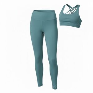 Teal Leggings & Sports Bra Set